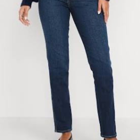 Old Navy Power Slim Straight Leg Size 8 Dark Denim NWT! - Picture 1 of 8
